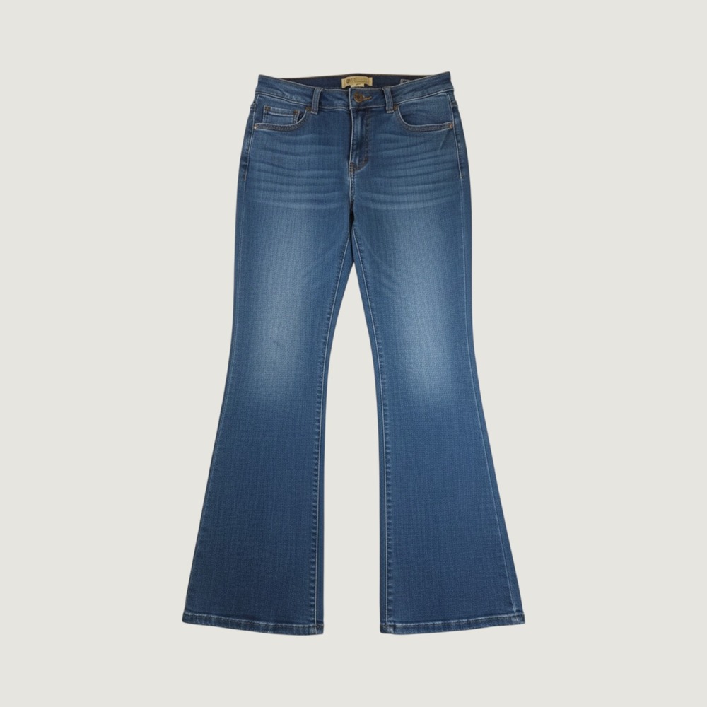 Democracy Itty Bitty Bootcut Jeans Womens 10 Blue Ab Solution Mid Rise Slimming - Picture 2 of 10